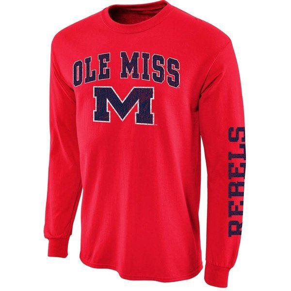 Big N Logo - Mens Ole Miss Rebels Crimson Big Arch N' Logo Love Sleeve T-Shirt ...