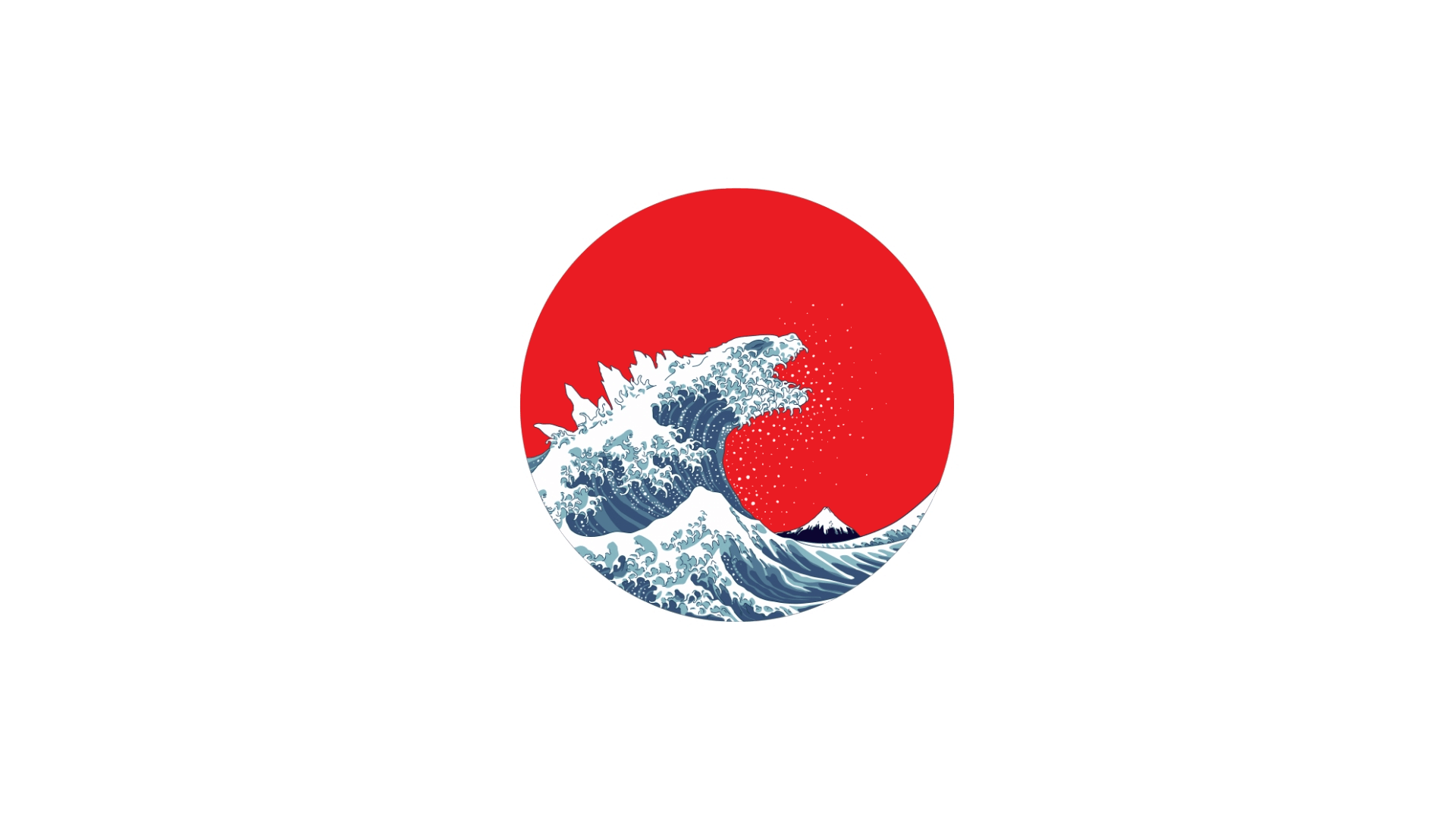 Great Wave of Red in Logo - Wallpaper : Japan, minimalism, logo, waves, flag, circle, brand, The ...