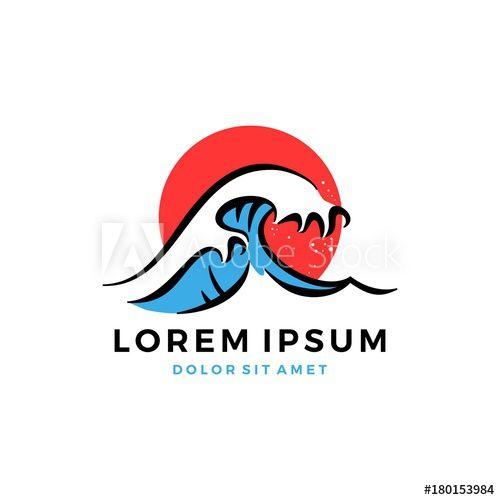 Great Wave of Red in Logo - great wave hokusai logo - Buy this stock vector and explore similar ...