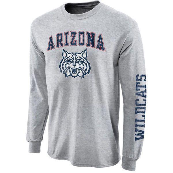 Big N Logo - Arizona Wildcats Big Arch N' Logo Long Sleeve T-Shirt – Gray ...