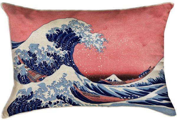 Great Wave of Red in Logo - ArtVerse Katsushika Hokusai the Great Wave in Blue and Red Outdoor ...