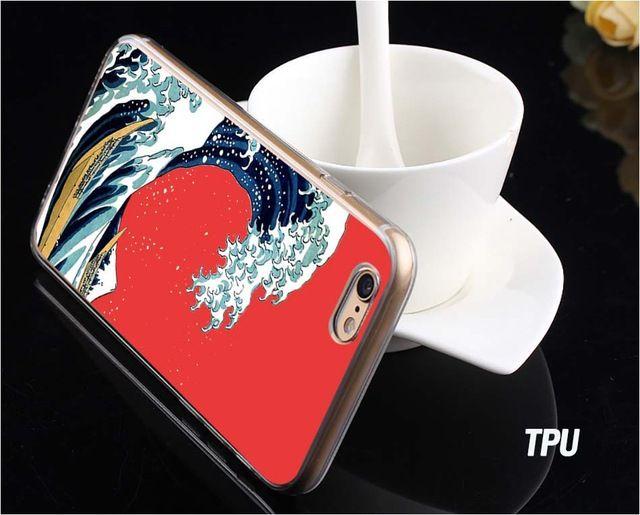 Great Wave of Red in Logo - BINYEAE The red Great Wave off Kanagawa design Soft TPU Phone Cases ...