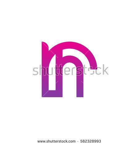 Lower Case R Logo - initial letter logo rh, hr, h inside r rounded lowercase purple pink