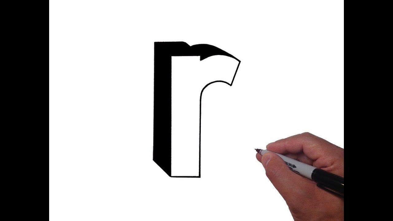 Lower Case R Logo - How to Draw Letter r in Lowercase 3D - YouTube