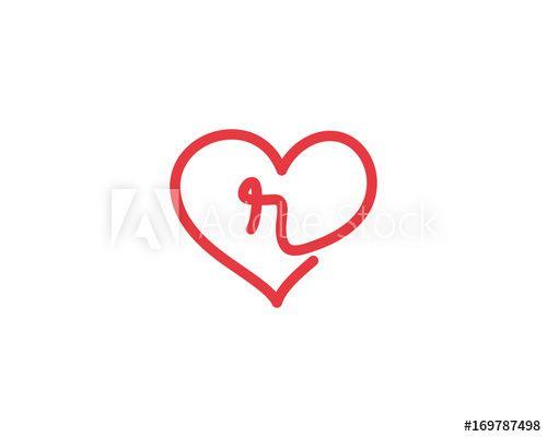 Lower Case R Logo - Lowercase Letter r and Heart Logo 1 this stock vector