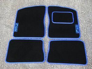 Blue and Black GT Logo - Car Mats In Black Blue To Fit Renault 5 GT Turbo (1985 On) + GT