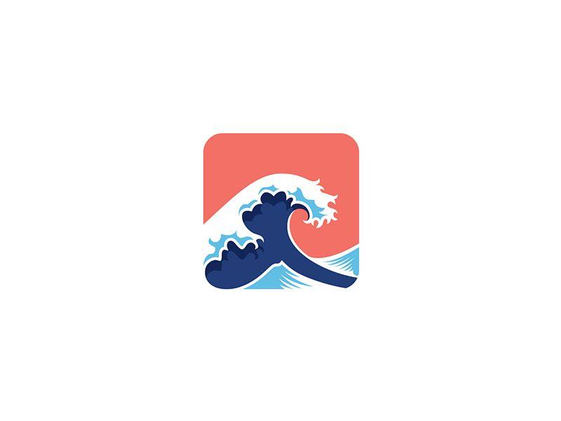 Great Wave of Red in Logo - The Great Wave