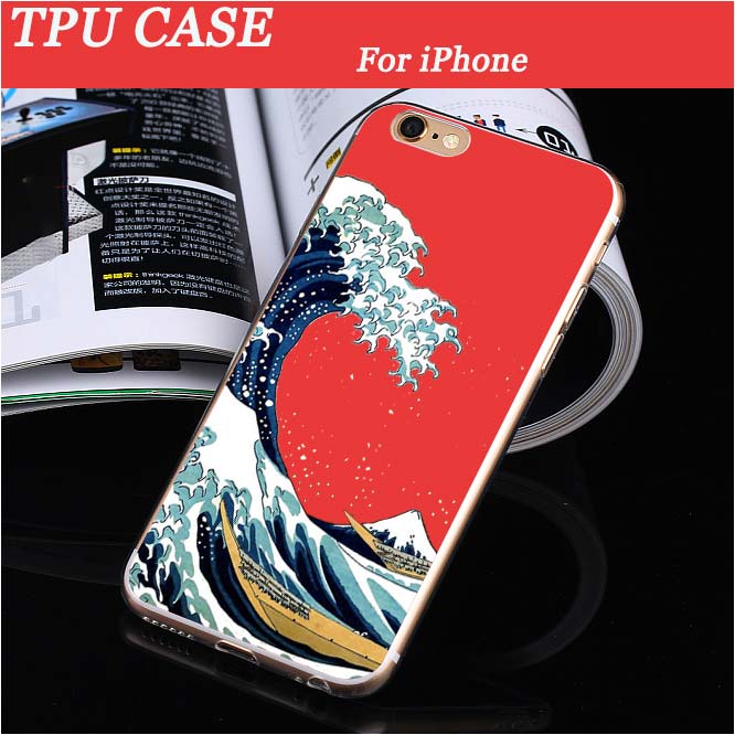 Great Wave of Red in Logo - BINYEAE The red Great Wave off Kanagawa design Soft TPU Phone Cases ...