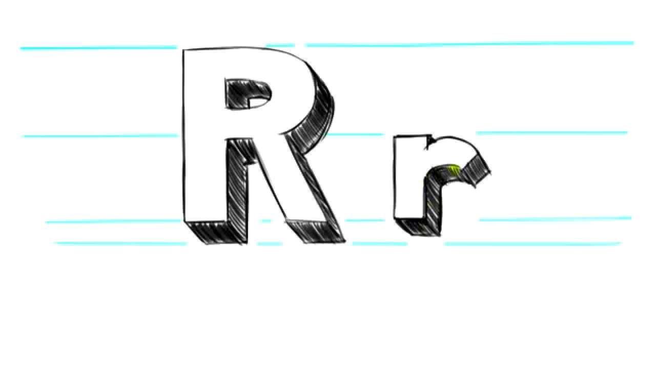 Lower Case R Logo - How to Draw 3D Letters R - Uppercase R and Lowercase r in 90 Seconds ...