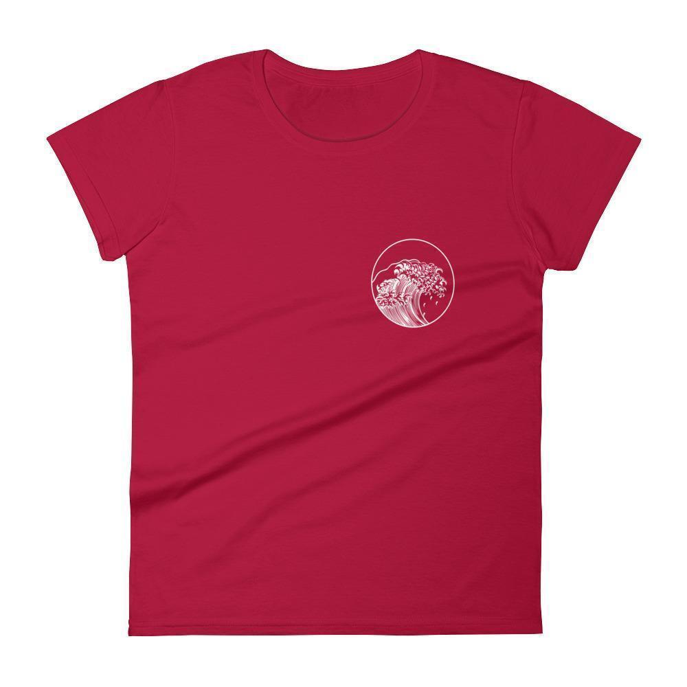 Great Wave of Red in Logo - The Great Wave Women's T Shirt Shirt Art Design & Art Clothing