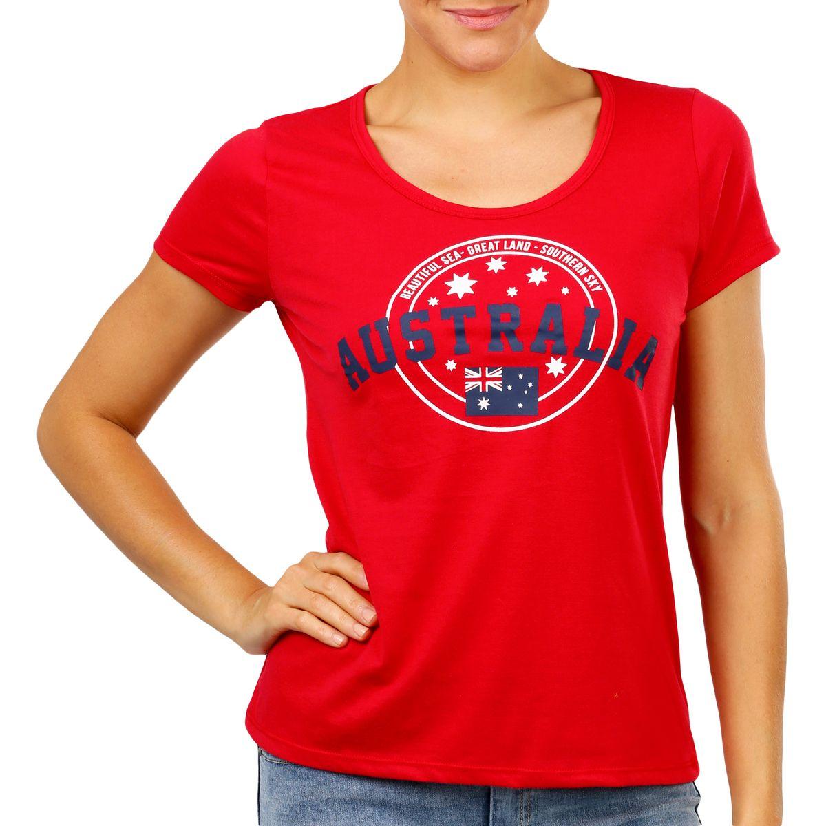 Great Wave of Red in Logo - Wave Zone Women's Australia Day Logo Tee - Red | BIG W