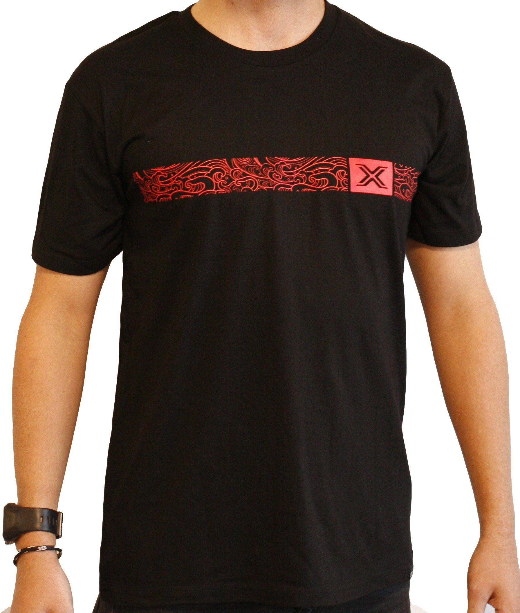 Great Wave of Red in Logo - Exit Surf Great Wave Tee - Black/Red – Exit Surf | The Surfers Store