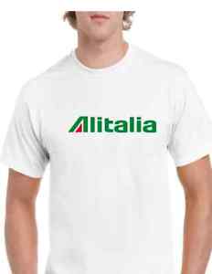 Green and Red Airline Logo - Alitalia Red Green Retro Logo Italian Airline White Cotton Short ...