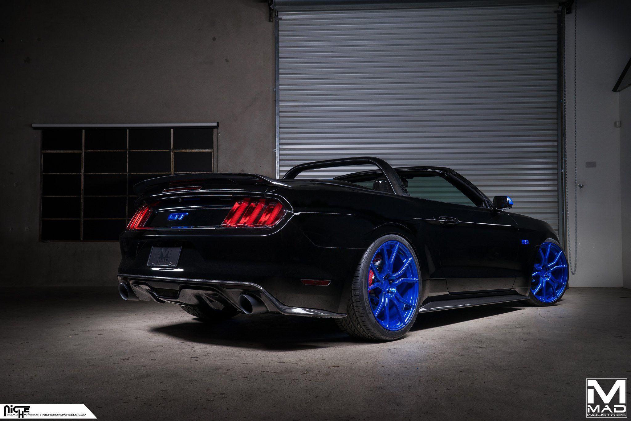 Blue and Black GT Logo - Black And Blue Mustang S550 by Niche Road Wheels — CARiD.com Gallery
