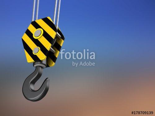 Yellow Crane Logo - 3D Of Yellow Crane Hook And Royalty Free Image
