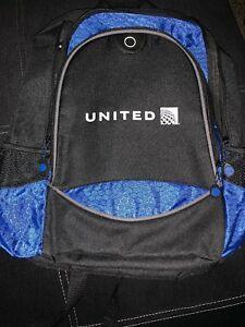 United Airlines Globe Logo - NEW United Airlines Durable Backpack Book Bag Laptop Case Blue Globe ...