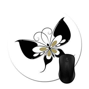 Computer Butterfly Logo - Amazon.com : Black White Butterfly Mouse Pad Stylish Office Computer ...