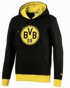 Black and Yellow Soccer Logo - PUMA BVB Borussia Dortmund Badge Black Yellow Soccer Hoody Hoodie