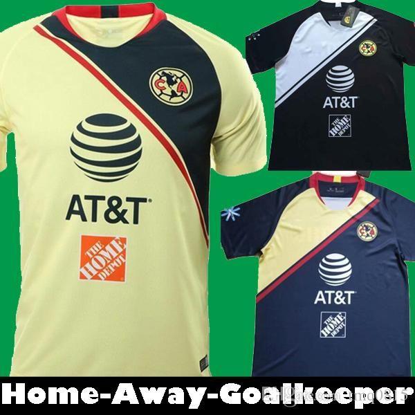 Black and Yellow Soccer Logo - DHL Shipping 2018 2019 MX Club America Home Yellow Soccer