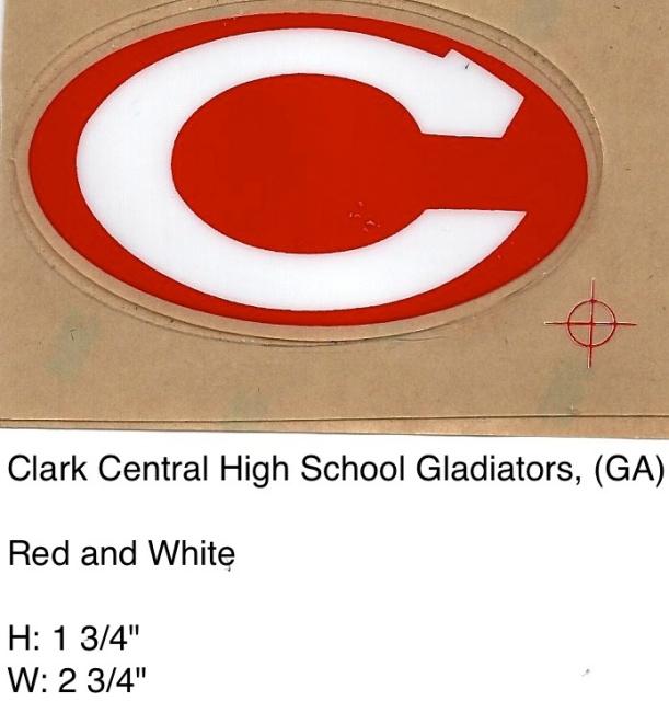 Red Circle with White C Logo - Clarke Central Gladiators HS (GA) Red Oval White C