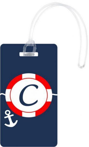 Red Circle with White C Logo - Rikki Knight C Initial S.O.S Red On Anchor Monogrammed Luggage Tags ...