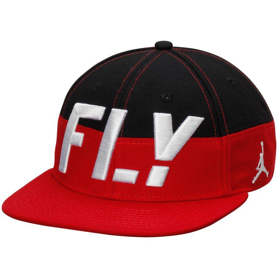 Jordan Fly Logo - Youth Red Black Air Jordan Fly Adjustable Hat