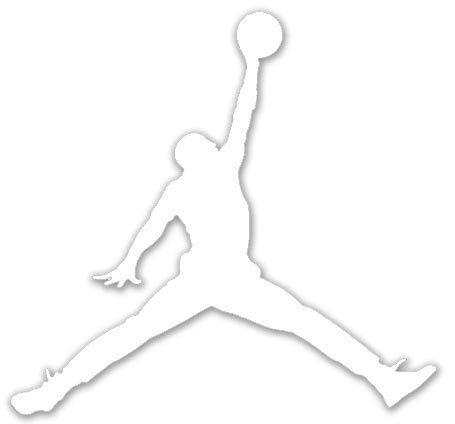 White Jordan Logo - Air Jordan Nike Jumpman Logo Vinyl Sticker Decal-White-18 Inch by ...