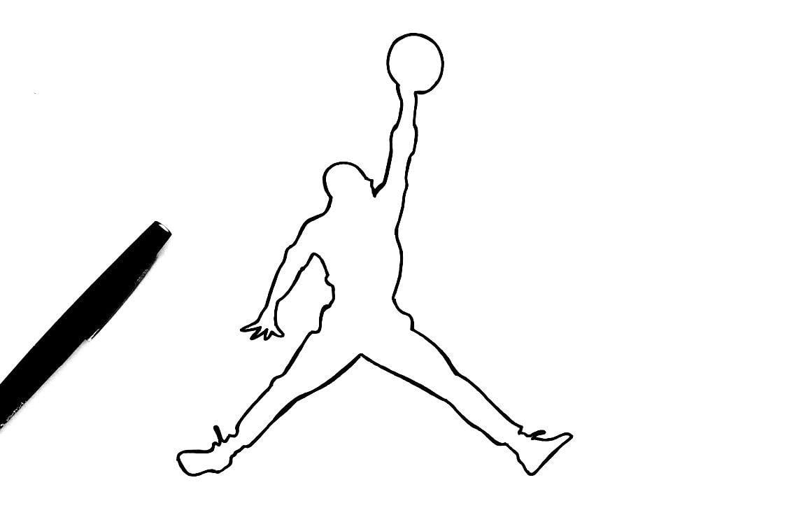 White Jordan Logo - How to draw jordan Logos