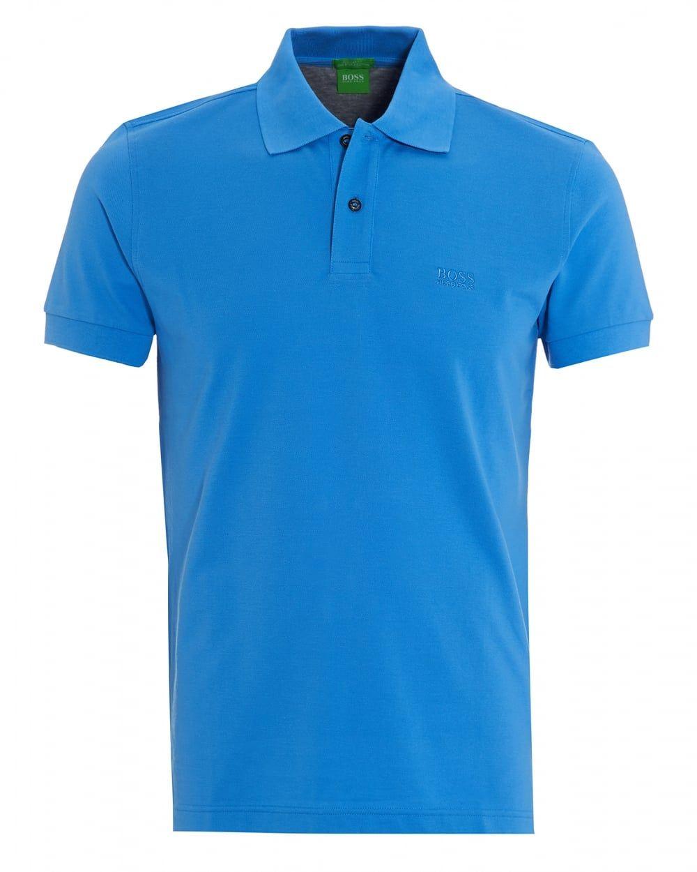 A Blue Green C Logo - Hugo Boss Green Mens C-Firenze/Logo Reg Fit Regatta Blue Polo Shirt
