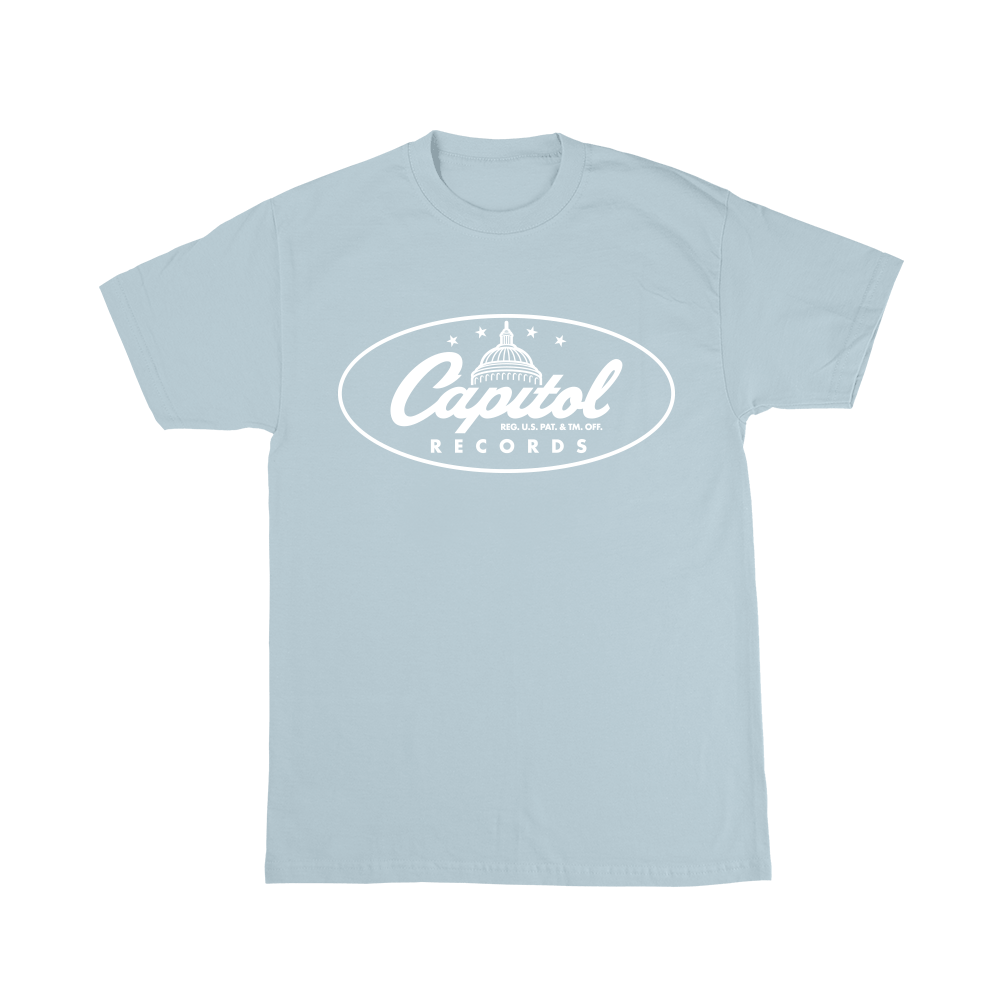 A Blue Green C Logo - Capitol Records Classic Logo T Shirt Blue