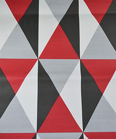 Grey and Red Triangle Logo - 3D Geometric Wallpaper Modern Triangles Diamonds Vinyl Grey Red ...