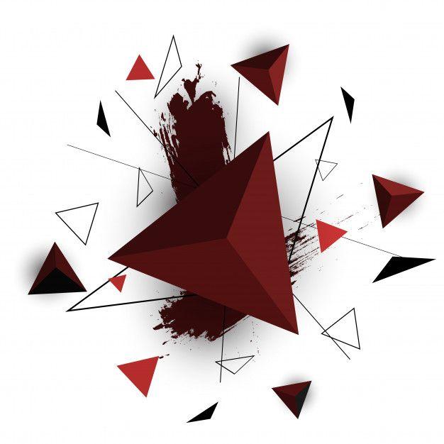 Grey and Red Triangle Logo - Red triangle abstract on white background Vector | Premium Download