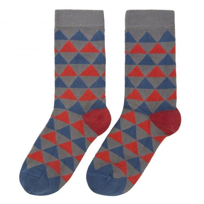 Grey and Red Triangle Logo - Paul Smith Junior Boys Grey Socks with Blue and Red Triangle Print ...