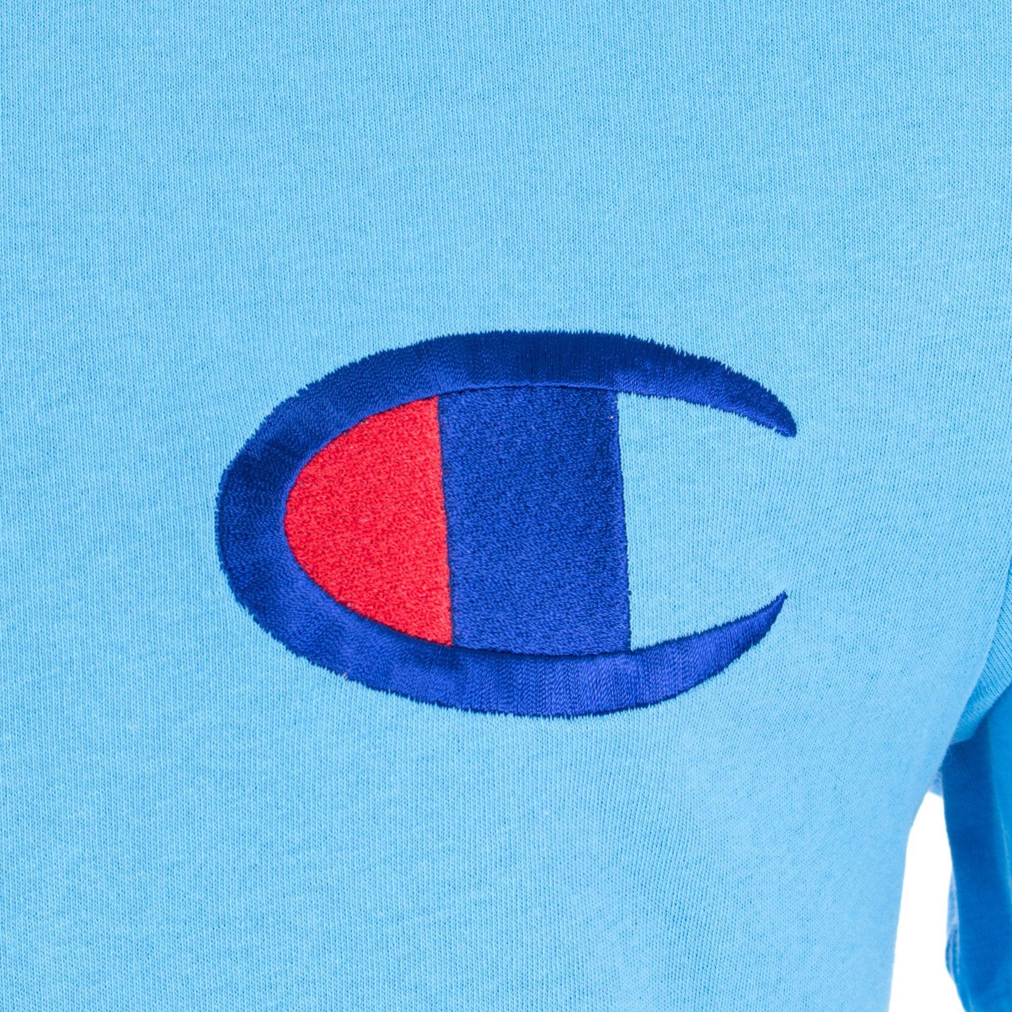 A Blue Green C Logo - Champion C Patch Logo T Shirt In Blue For Men