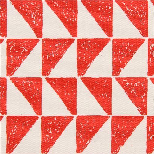 Grey and Red Triangle Logo - natural color red triangle shape oxford fabric Cosmo Japan