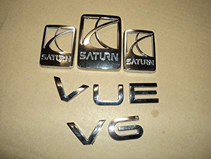 Saturn 5 Logo - Amazon.com: 99-02 Saturn Vue V6 Bumper Badge Abs Side Fender Abs ...