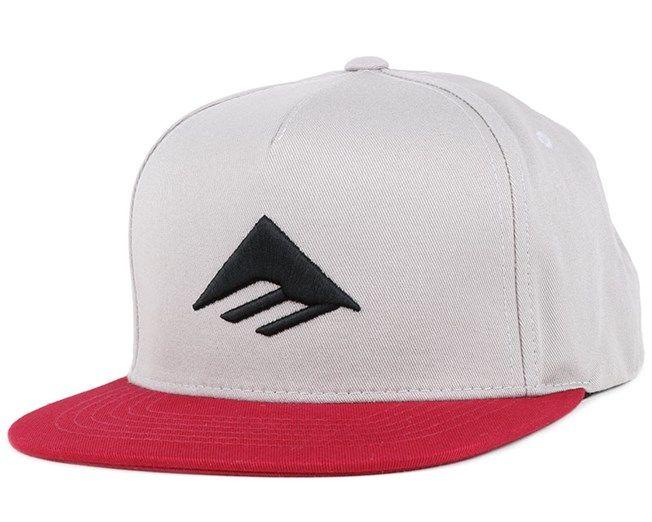 Grey and Red Triangle Logo - Triangle Grey/Red Snapback - Emerica caps | Hatstore.co.uk