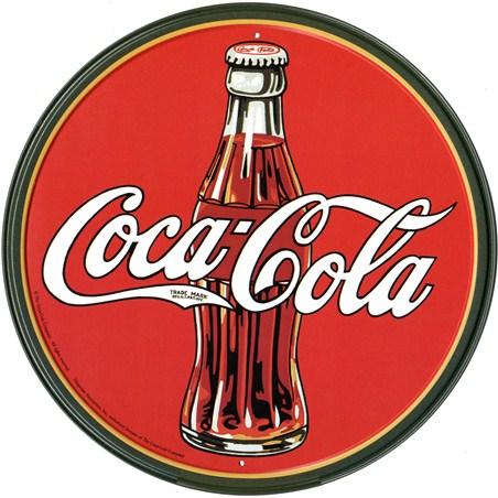Vintage Cola Logo - Vintage Coke Bottle and Logo, Coca Cola Tin Sign - PopArtUK