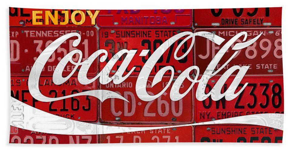 Vintage Cola Logo - Coca Cola Enjoy Soft Drink Soda Pop Beverage Vintage Logo Recycled
