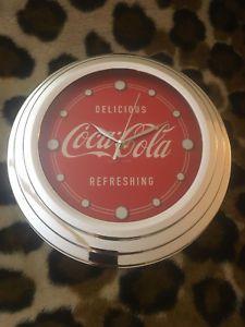 Vintage Cola Logo - NEW Coke Vintage look Chrome Wall Clock - Coca-Cola Logo Poly-Resin ...