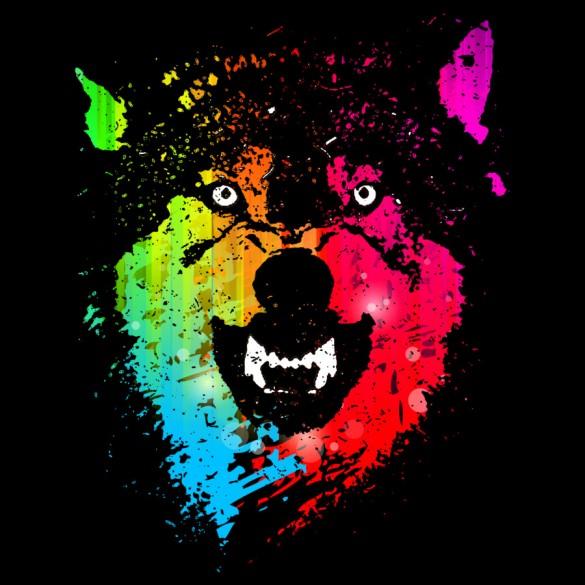 Neon Wolf Logo - Daily Tee: The Neon Wolves t-shirt design by Moncheng - Fancy T-shirts
