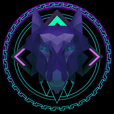 Neon Wolf Logo - GIF trippy 3D neon GIF on GIFER