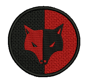 Red and Black Wolf Logo - Red Black Wolf Symbol Embroidered Patch STITCH GIRL