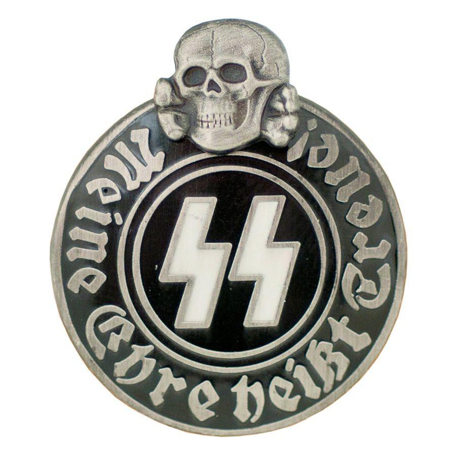 Nazi SS Logo - Waffen SS Party Badge - 2-Piece
