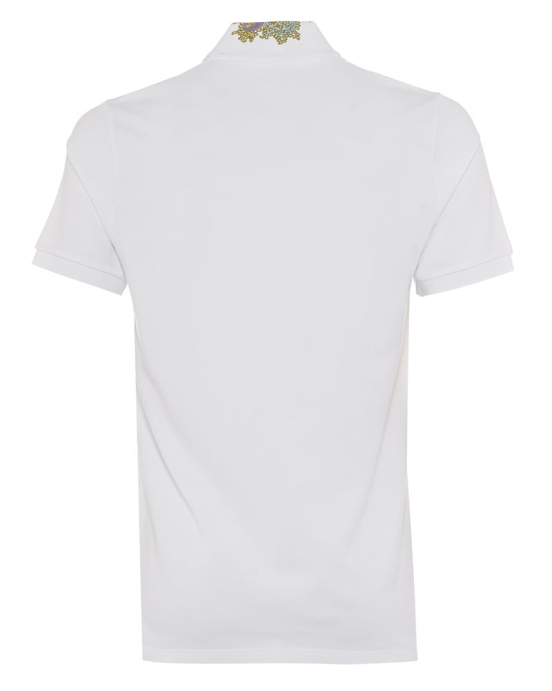 Polo Shirt Logo - ETRO Mens Polo Shirt Paisley Collar Logo White Polo