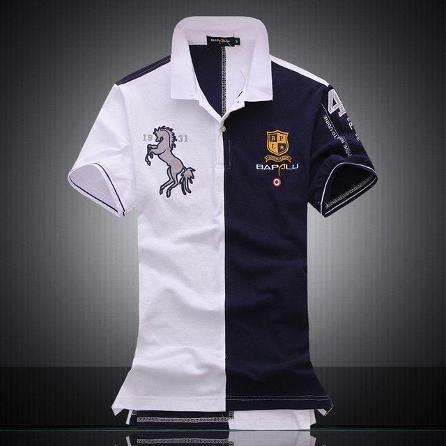 Polo Shirt Logo - Embroidered Horse Logo Brand Militare Men Polo Shirts Air Force One