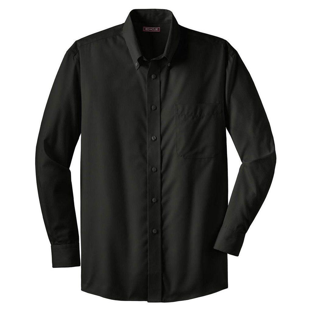 Red House Clothing Logo - Red House Men's Black Dobby Non-Iron Button-Down Shirt