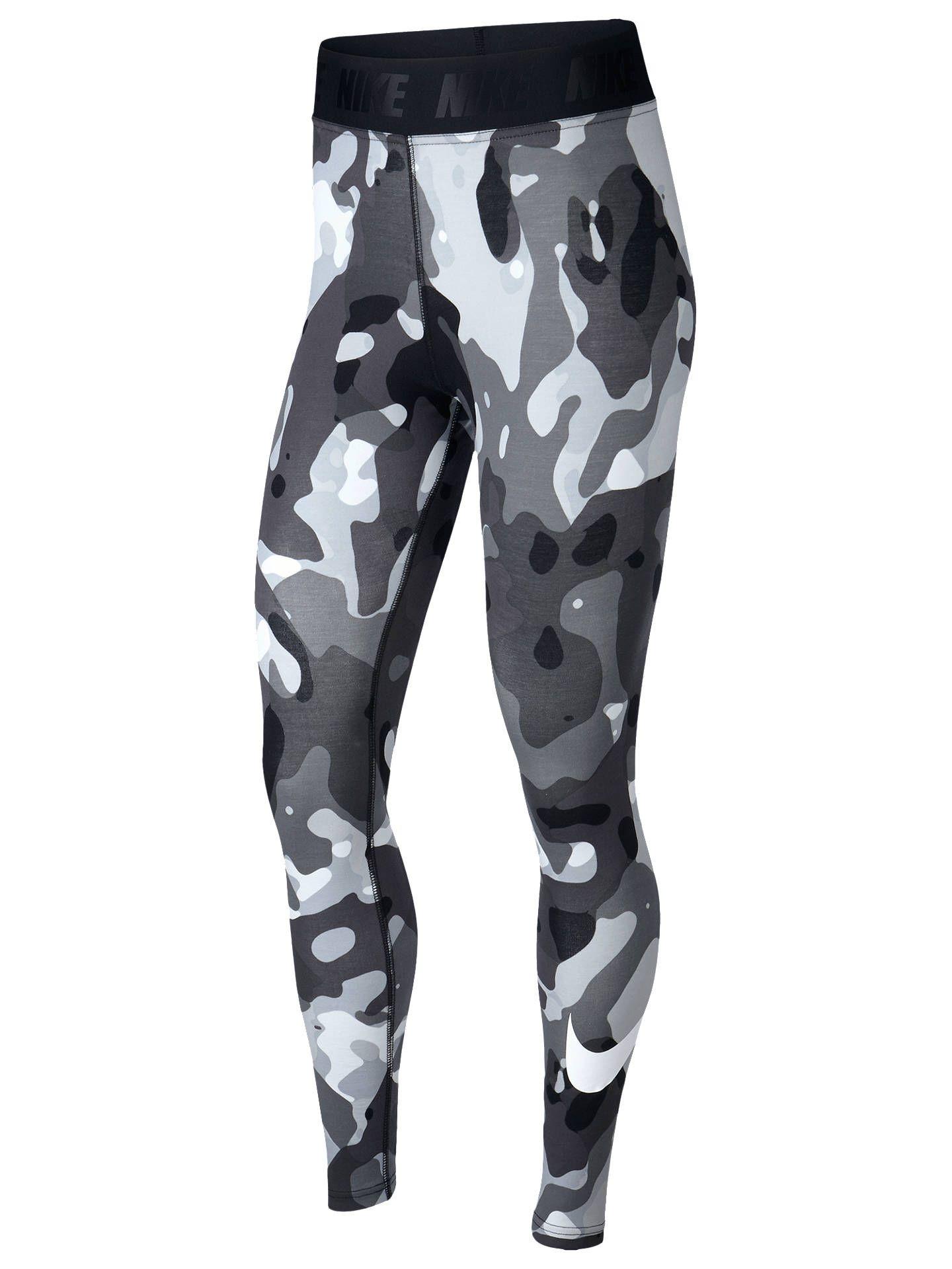 Camo Nike Swoosh Logo - Nike Sportswear Swoosh Camo Training Tights, Black/White at John ...