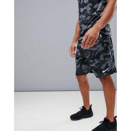 Camo Nike Swoosh Logo - Nike Training Dry Camo Shorts In Grey AQ1144 060 Internal Drawstring