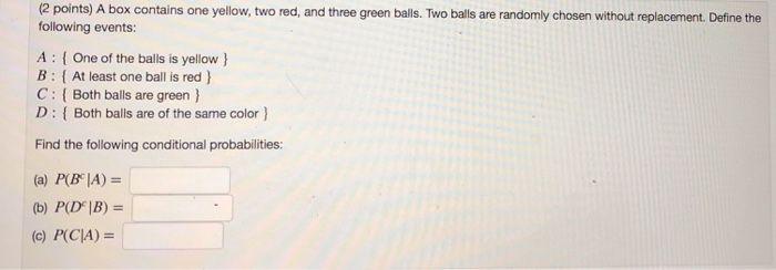 Two Red and Yellow P Logo - Solved: (2 Points) A Box Contains One Yellow, Two Red, And ...